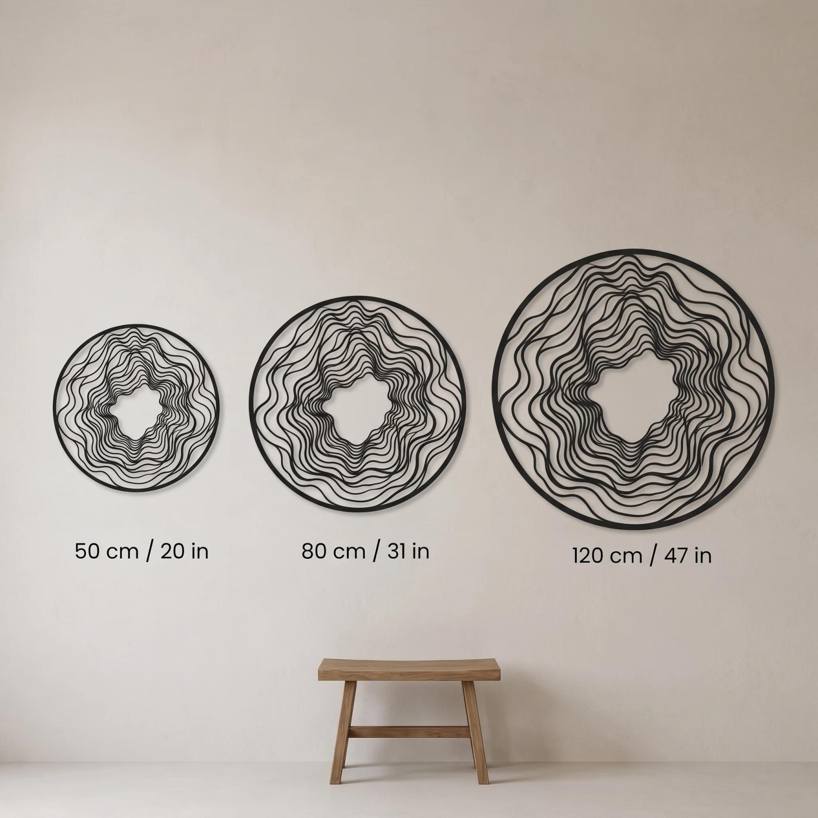 Abstract Topographic Wave Metal Wall Art – Echo, Modern Living Room Decor — 9