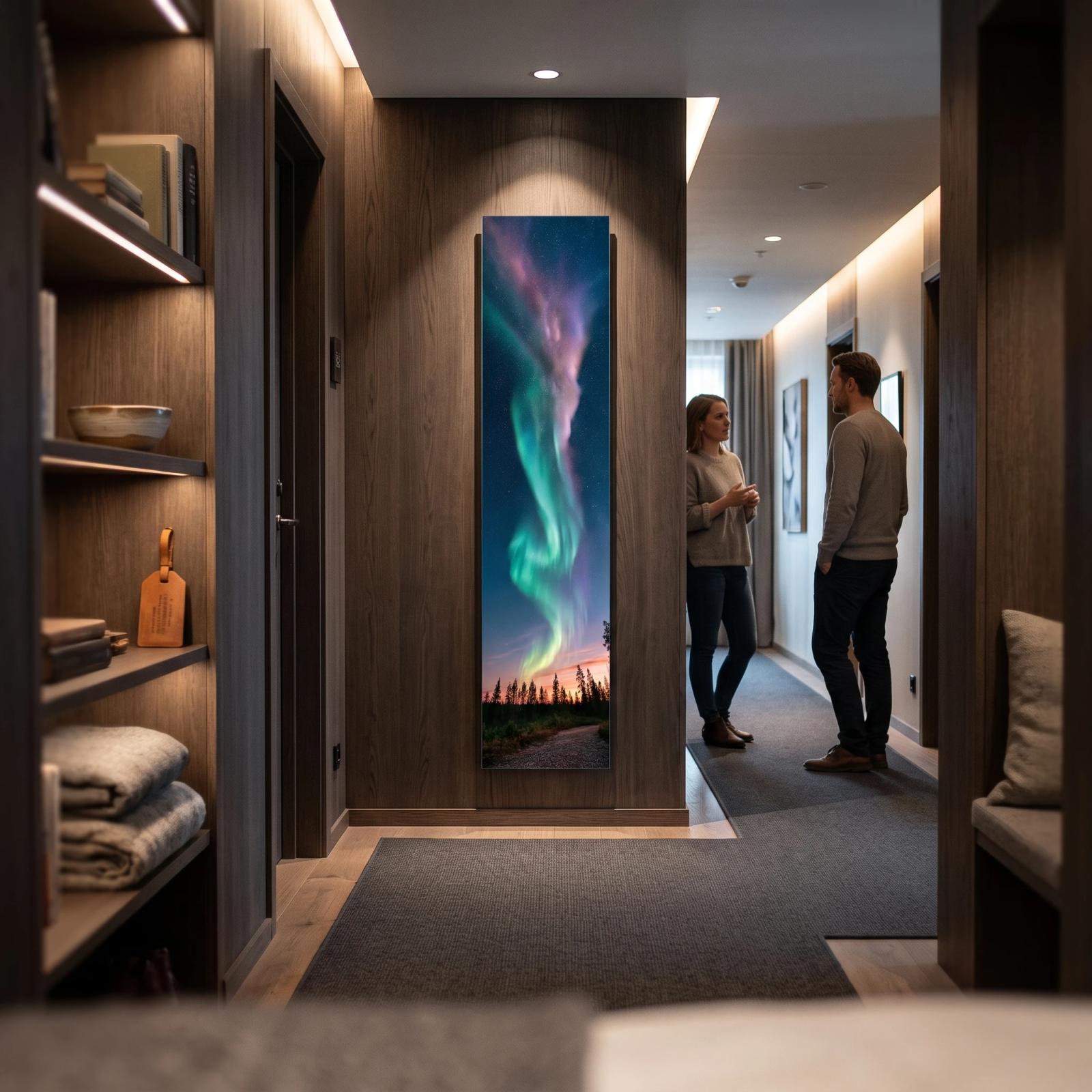 Aurora Borealis Night Sky Vertical Glass Wall Art | Tempered Glass Print — 3
