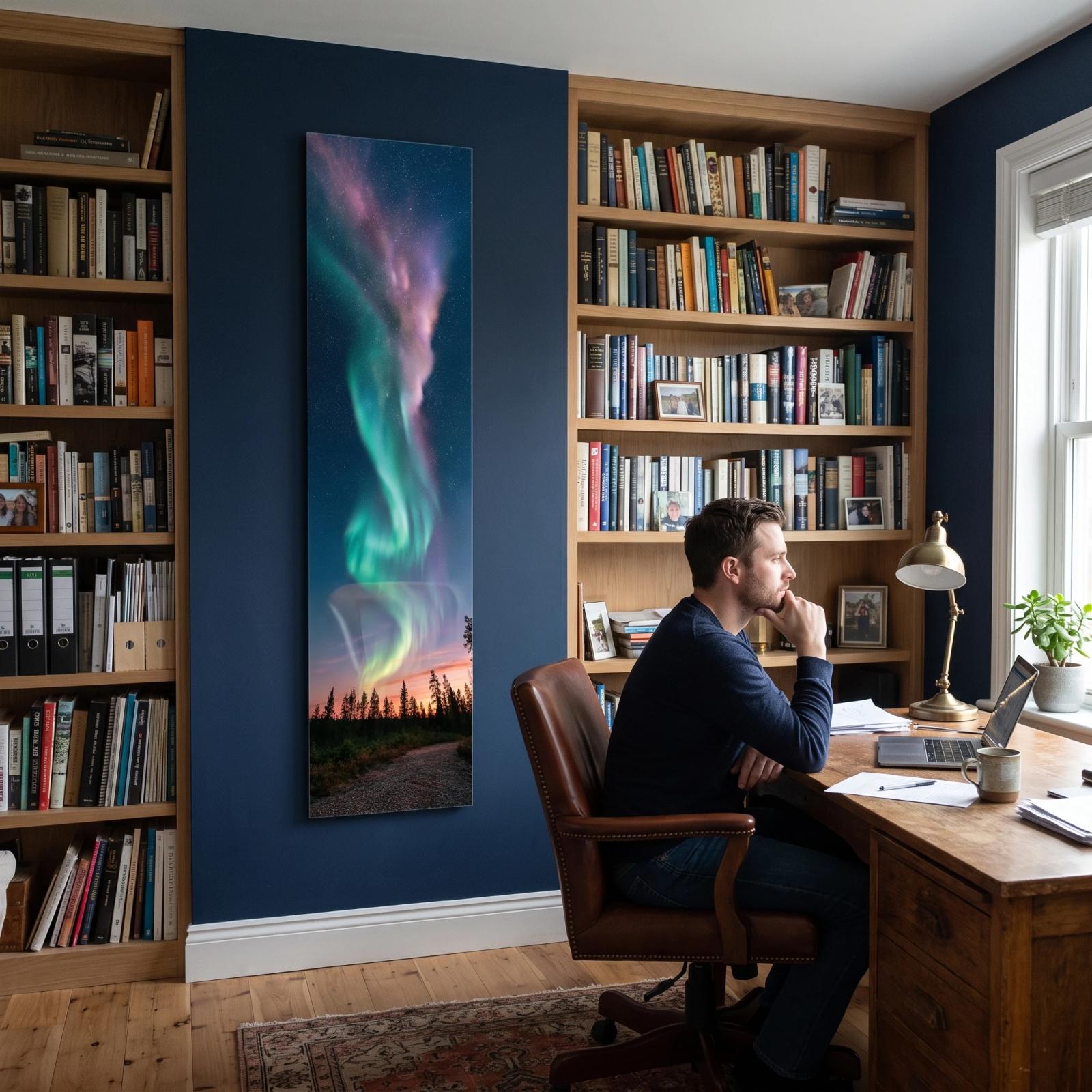 Aurora Borealis Night Sky Vertical Glass Wall Art | Tempered Glass Print — 4