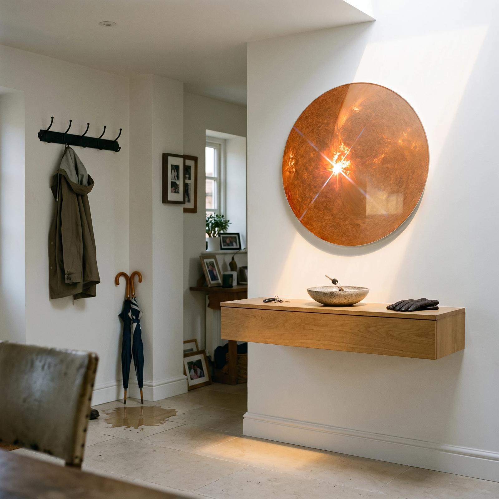 Solar Flare Cosmic Sun Round Tempered Glass Wall Art — 5