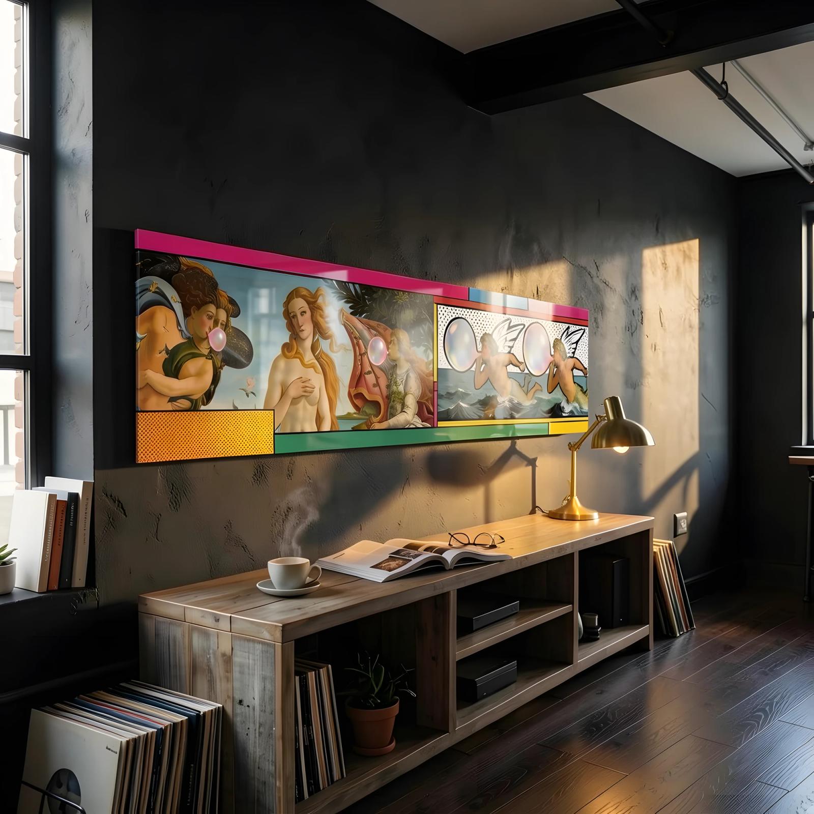 Pop Art Glass Wall Art Renaissance Comic Mashup | Glass Wall Art — 5