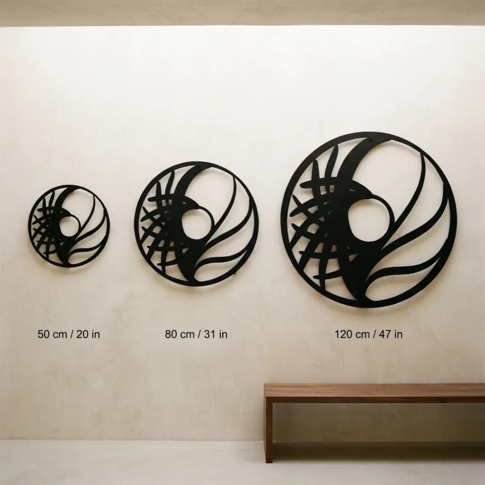 Circle Metal LED Wall Art – Tidal Orbit, Modern Backlit Living Room Decor for Couples — 11