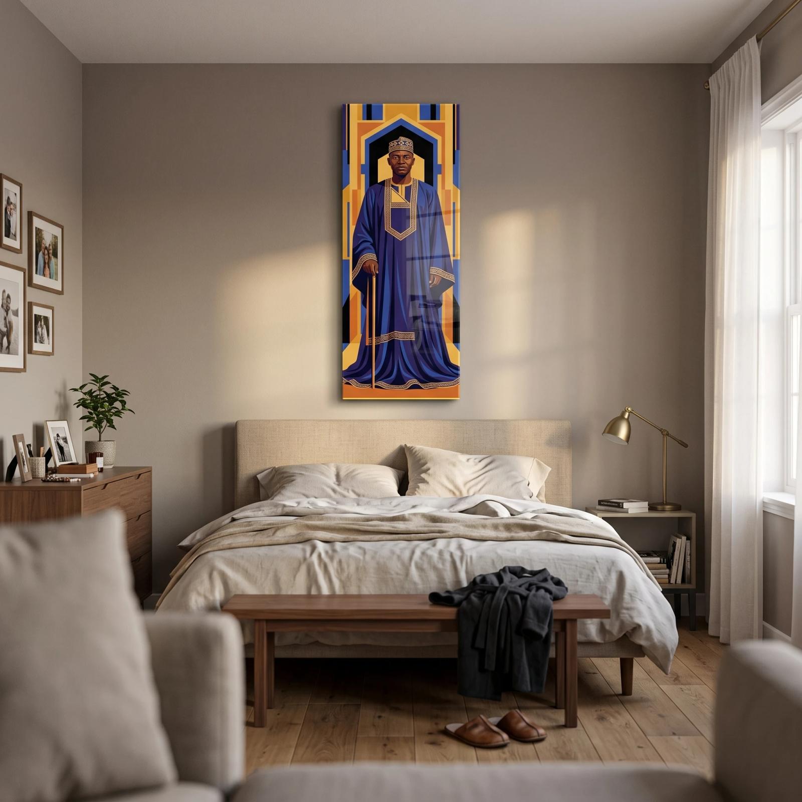 African Elder Portrait Regal Figure | Glass Wall Art — 5