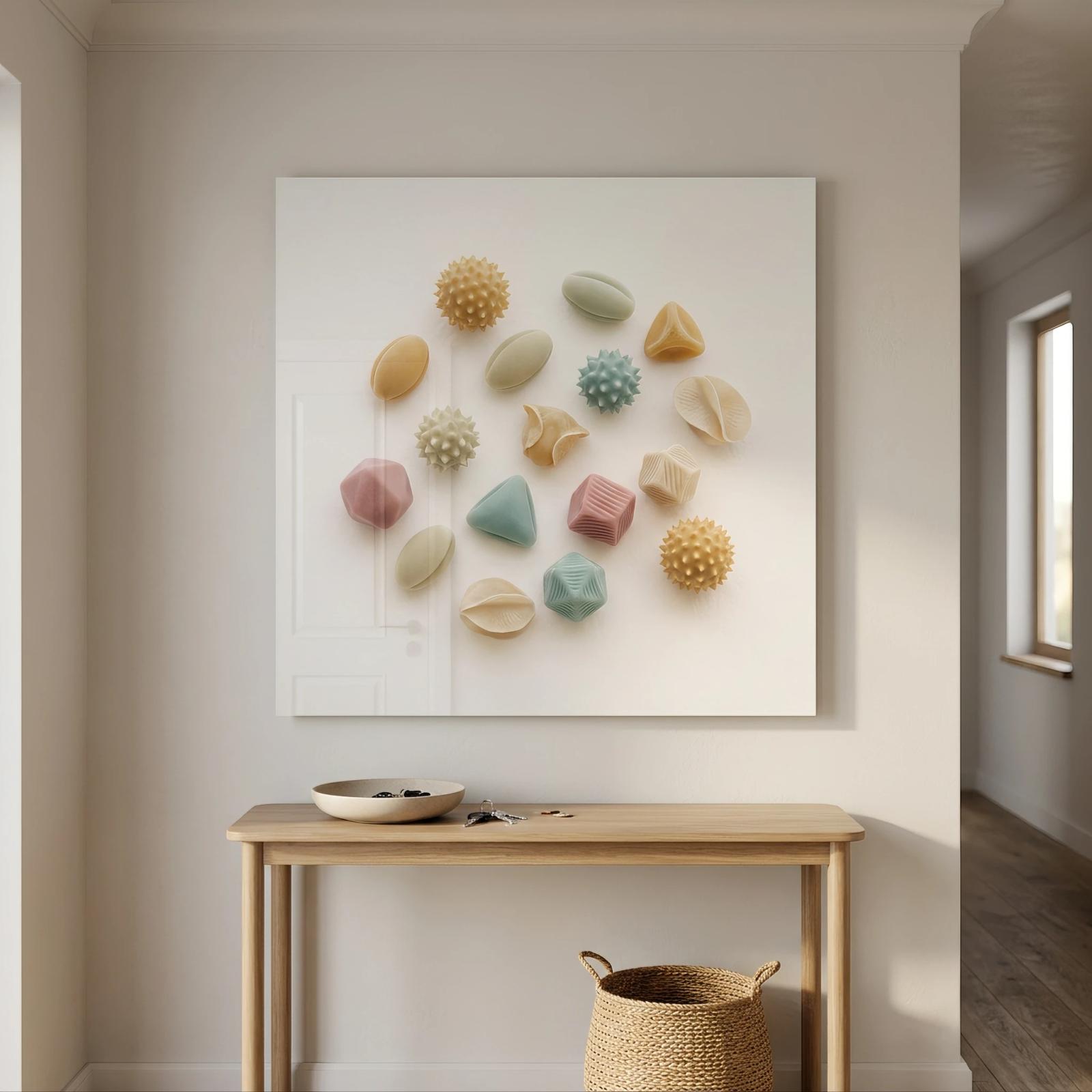 Botanical Seed Forms Pastel Abstract Tempered Glass Wall Art — 3