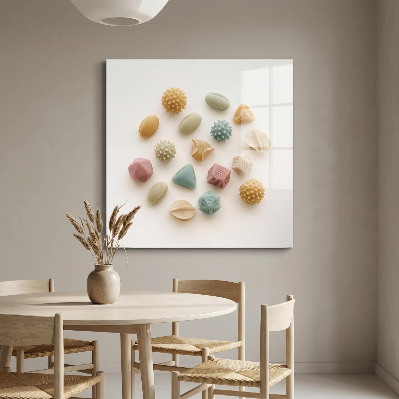Botanical Seed Forms Pastel Abstract Tempered Glass Wall Art — 4