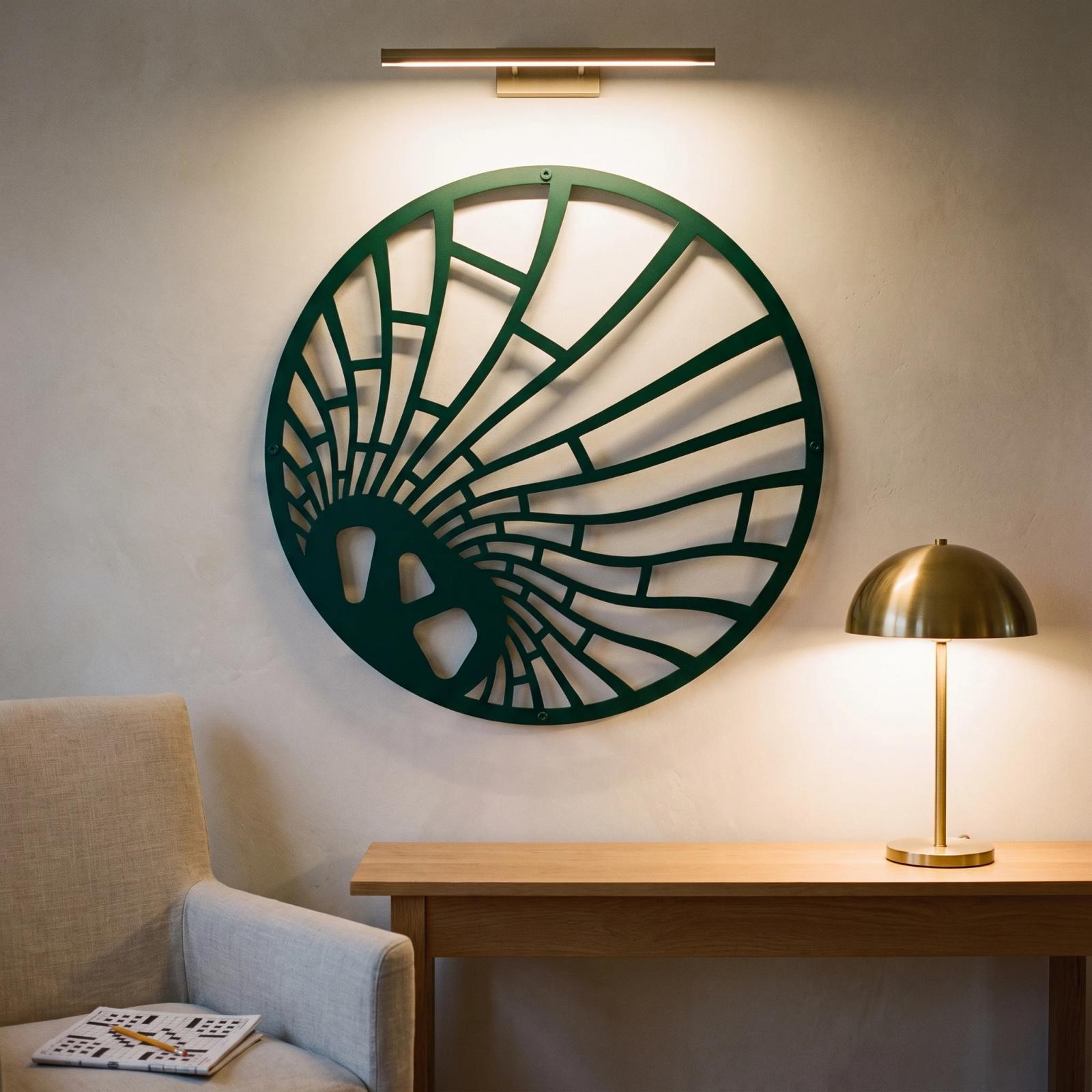 Sunburst Metal Wall Art – Ember Meridian, Living Room Circular Statement Decor