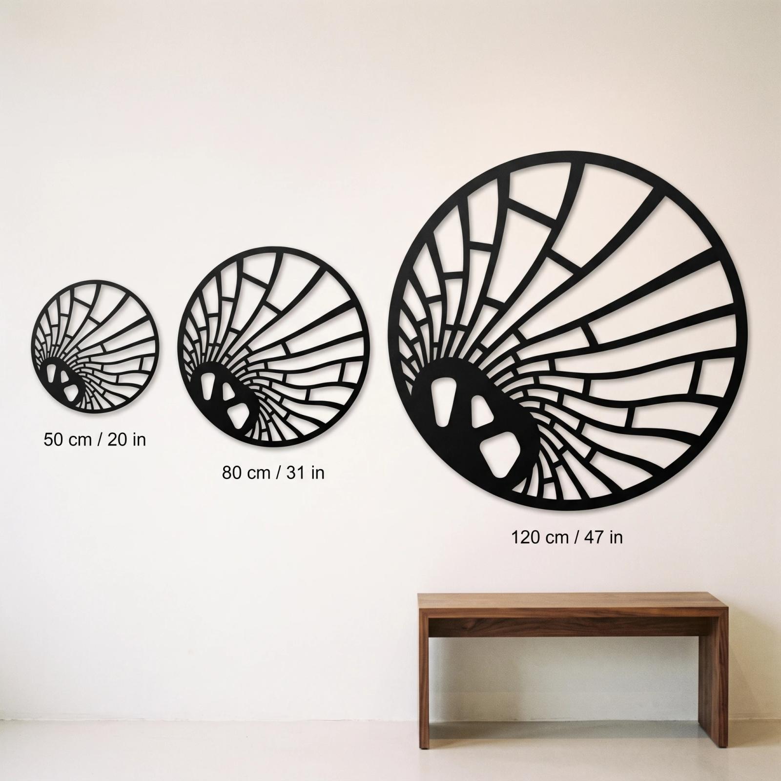 Sunburst Metal Wall Art – Ember Meridian, Living Room Circular Statement Decor — 7