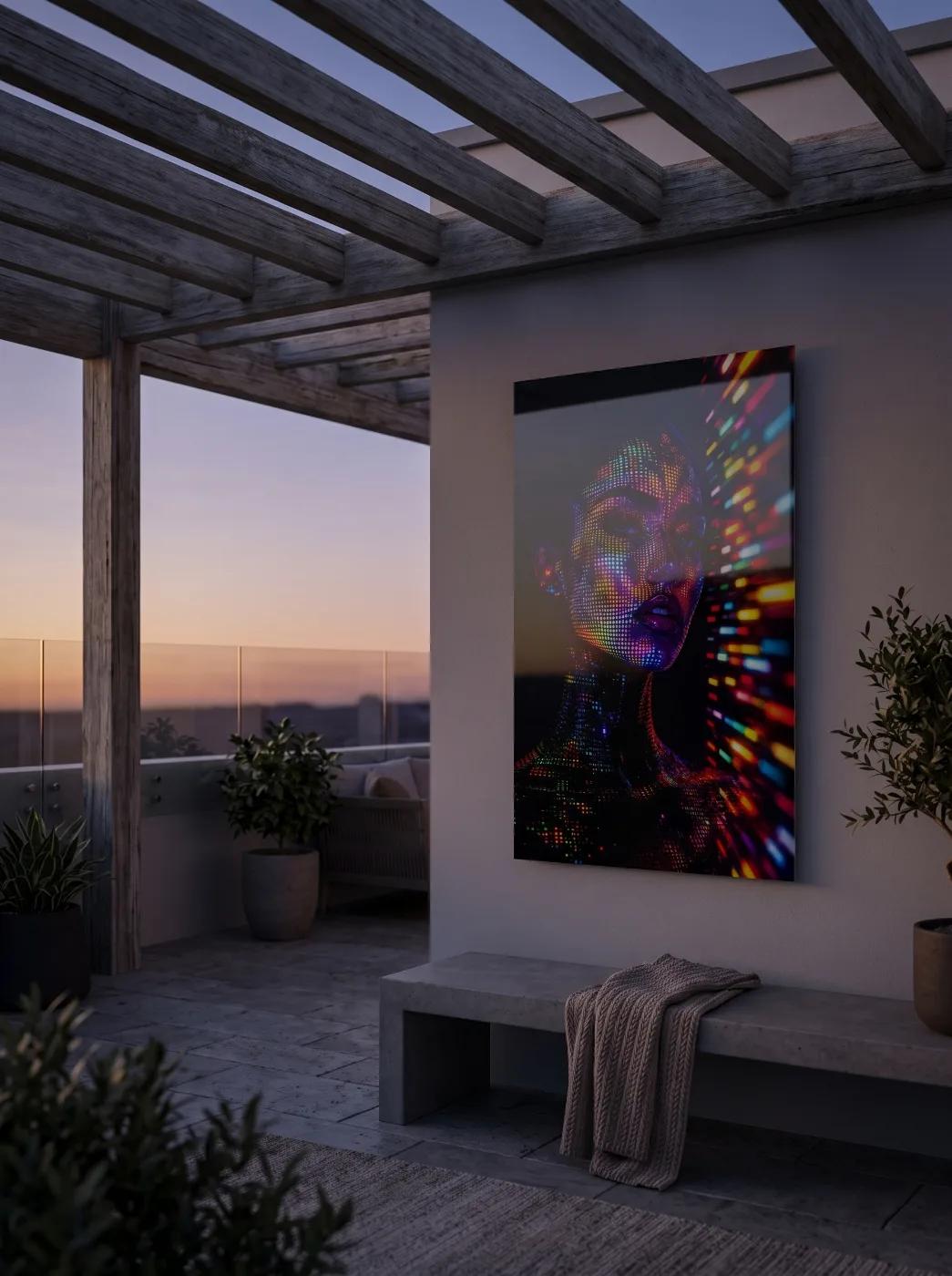 Neon Portrait UV Printed on Glass | Tempered Glass Wall Art — 5