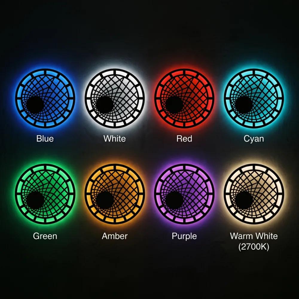 LED Geometric Circle Metal Wall Art – Orbital Drift, Modern Living Room Backlit Decor — 6