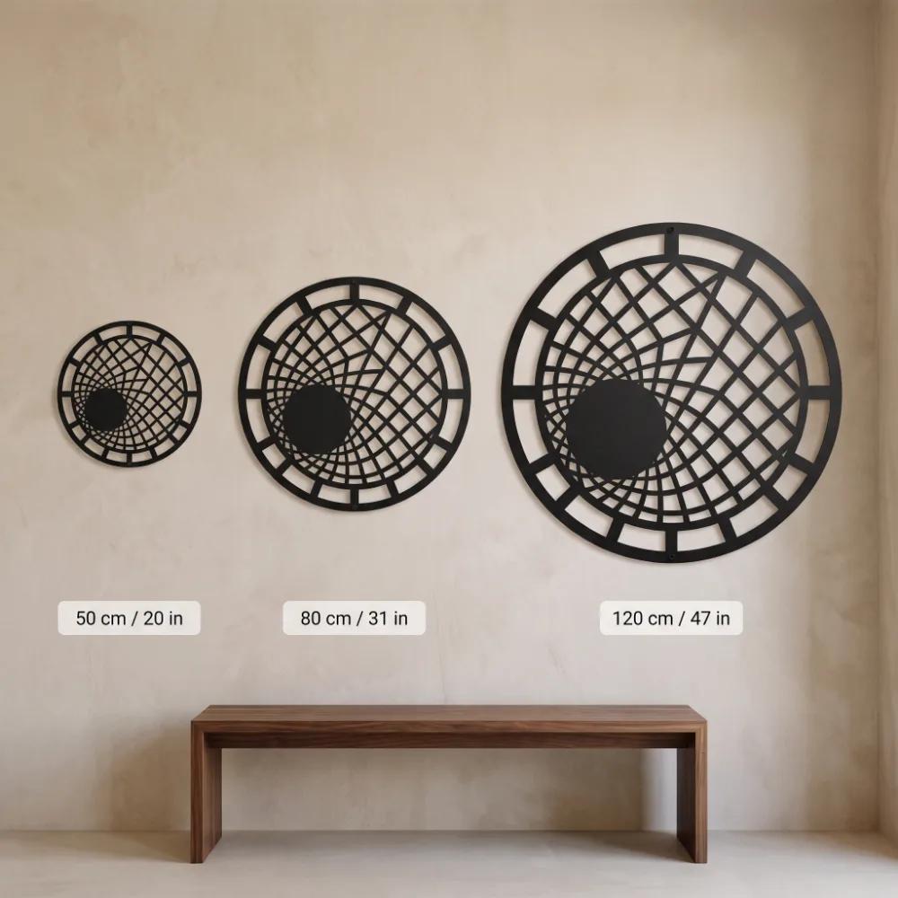 LED Geometric Circle Metal Wall Art – Orbital Drift, Modern Living Room Backlit Decor — 7
