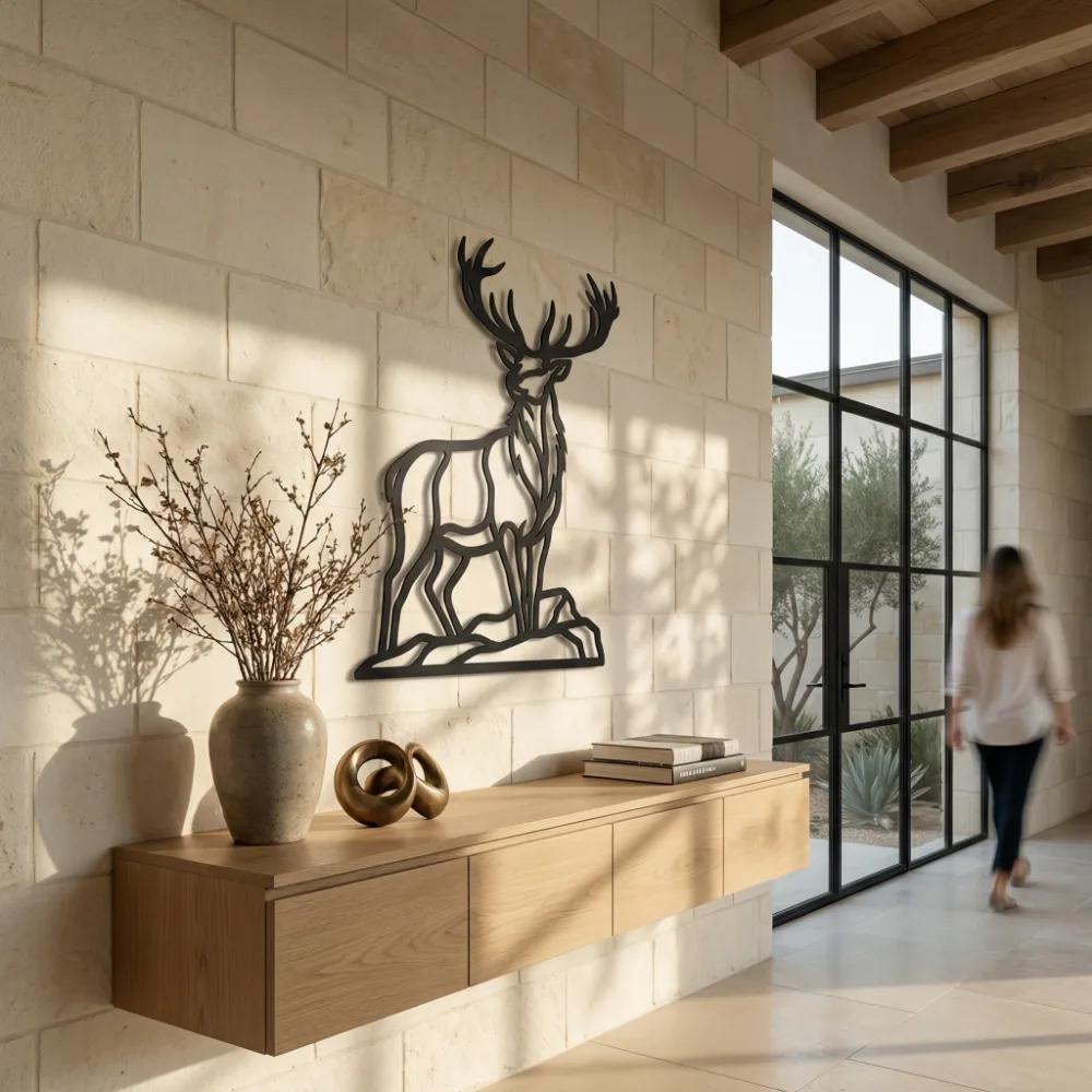 Majestic Buck Metal Wall Art – Alpine Elk, Cabin and Lodge Decor — 2