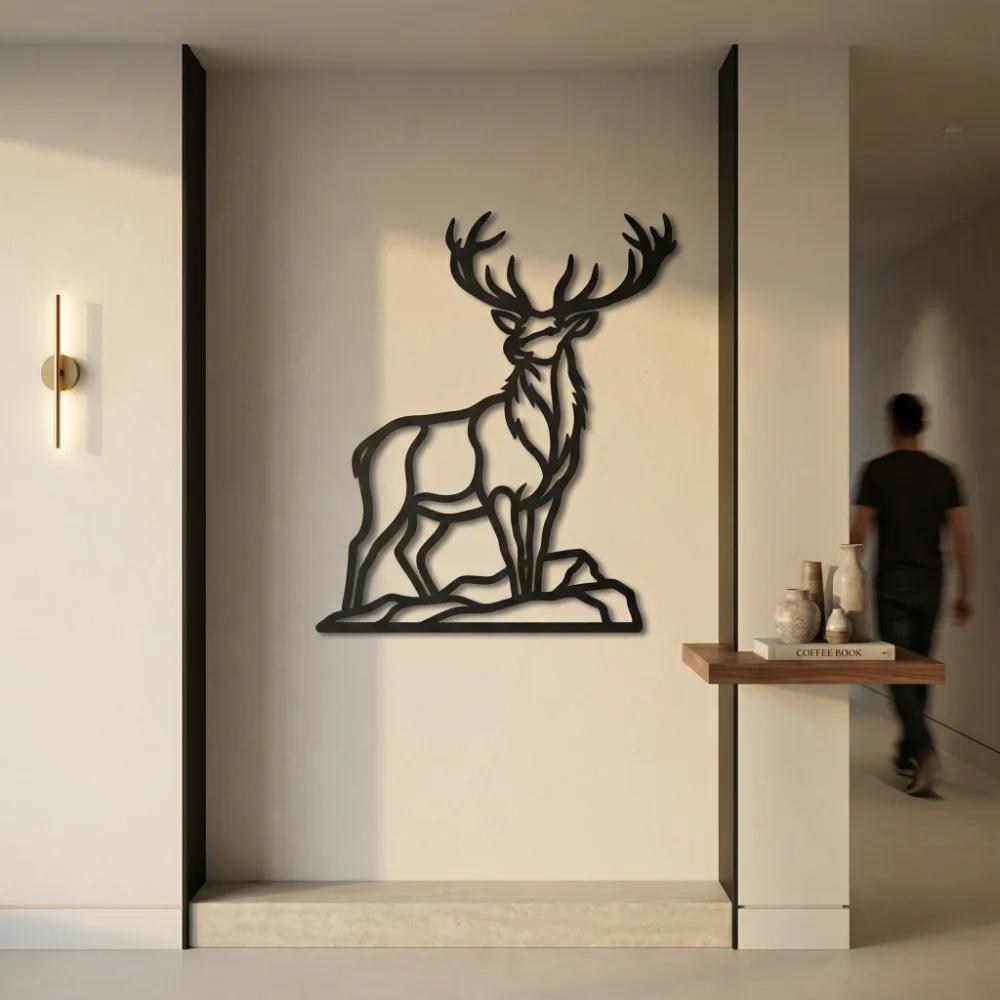 Majestic Buck Metal Wall Art – Alpine Elk, Cabin and Lodge Decor — 6