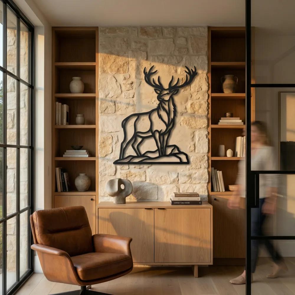 Majestic Buck Metal Wall Art – Alpine Elk, Cabin and Lodge Decor