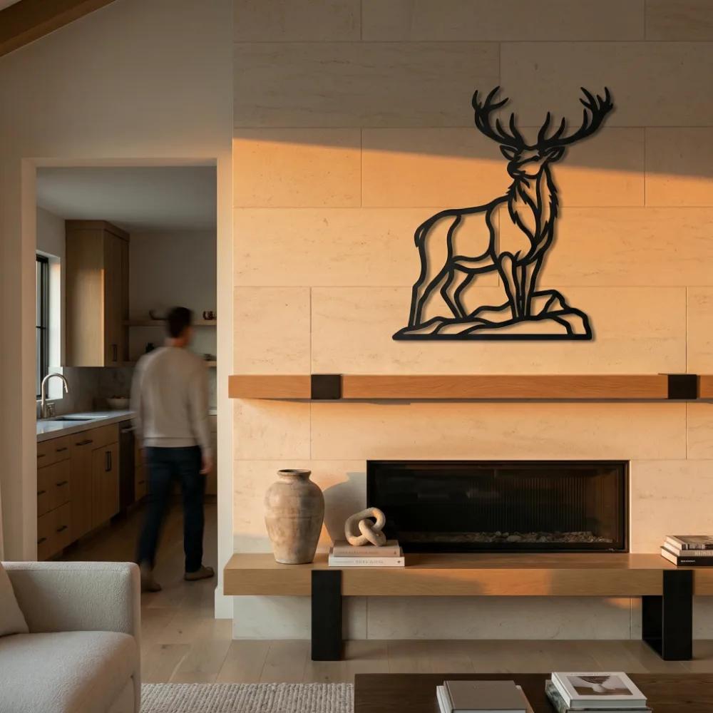 Majestic Buck Metal Wall Art – Alpine Elk, Cabin and Lodge Decor — 7