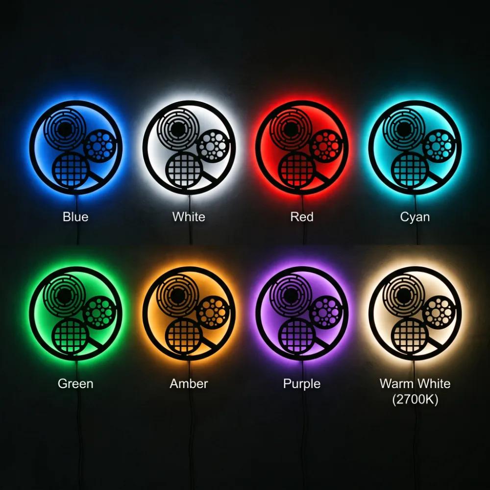 Circles Metal LED Wall Art – Lumen Orbit, Modern Living Room Backlit Decor — 7