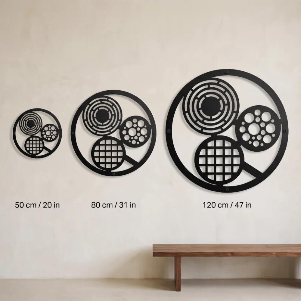Circles Metal LED Wall Art – Lumen Orbit, Modern Living Room Backlit Decor — 8