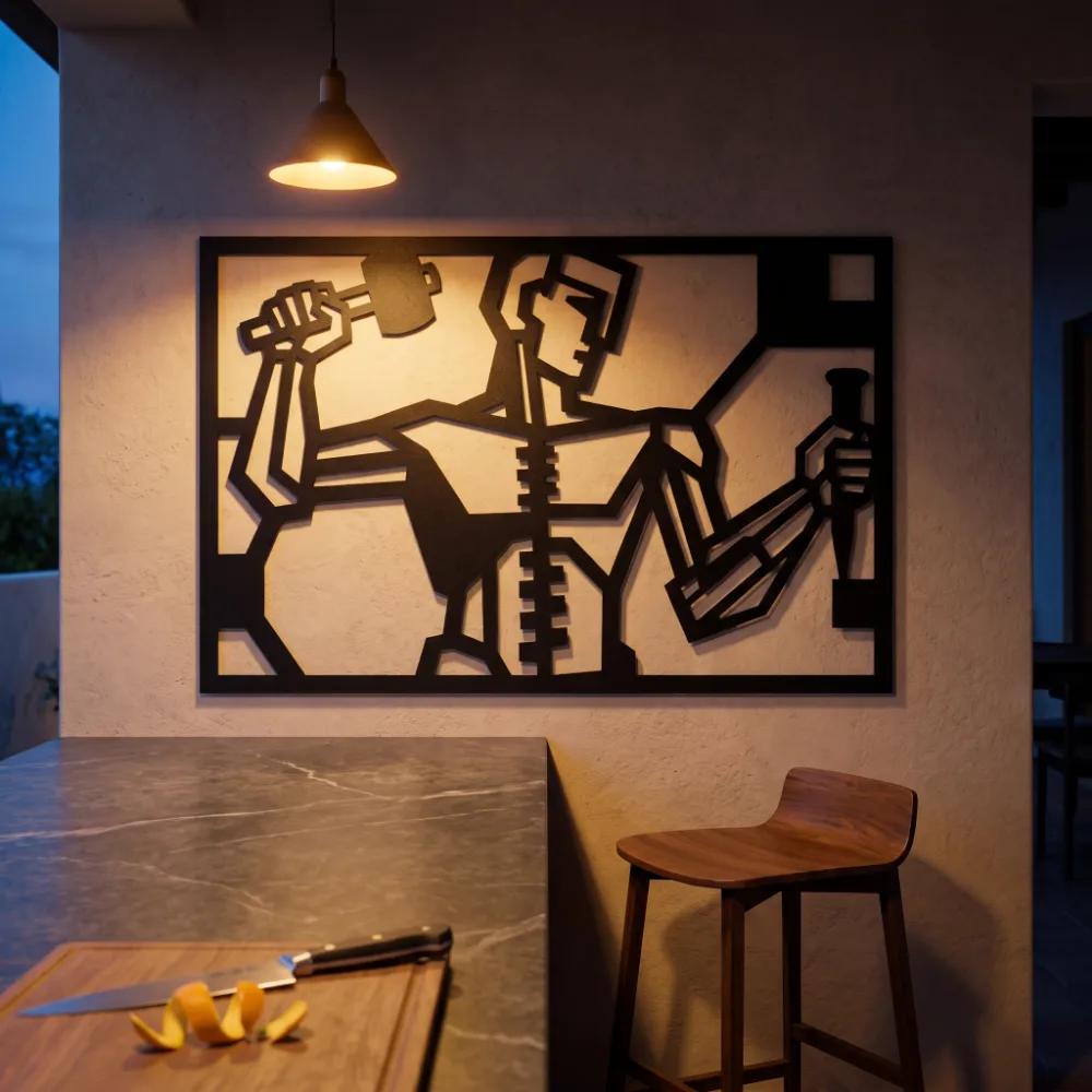 Blacksmith Metal Wall Art – Forge Titan, Industrial Man Cave Decor — 6