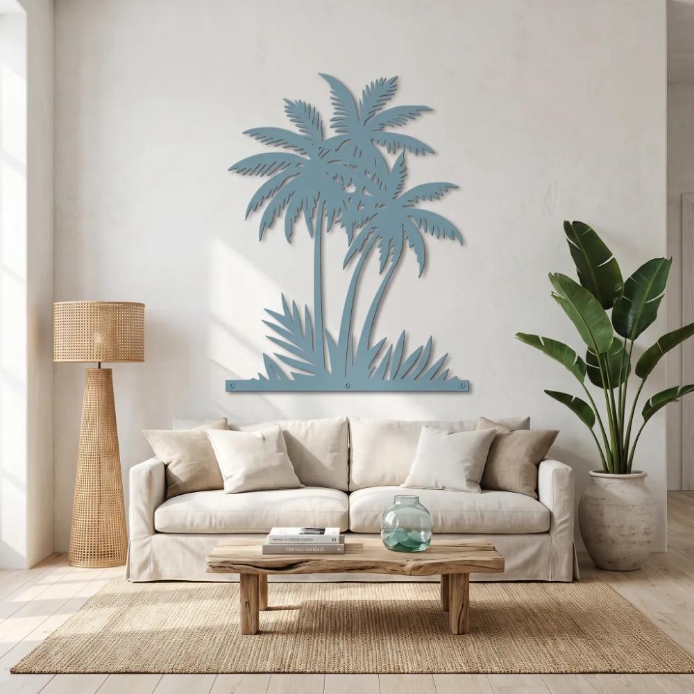 Tropical Palm Tree Metal Wall Art – Coastal Breezes Silhouette, Beach House Decor — 2