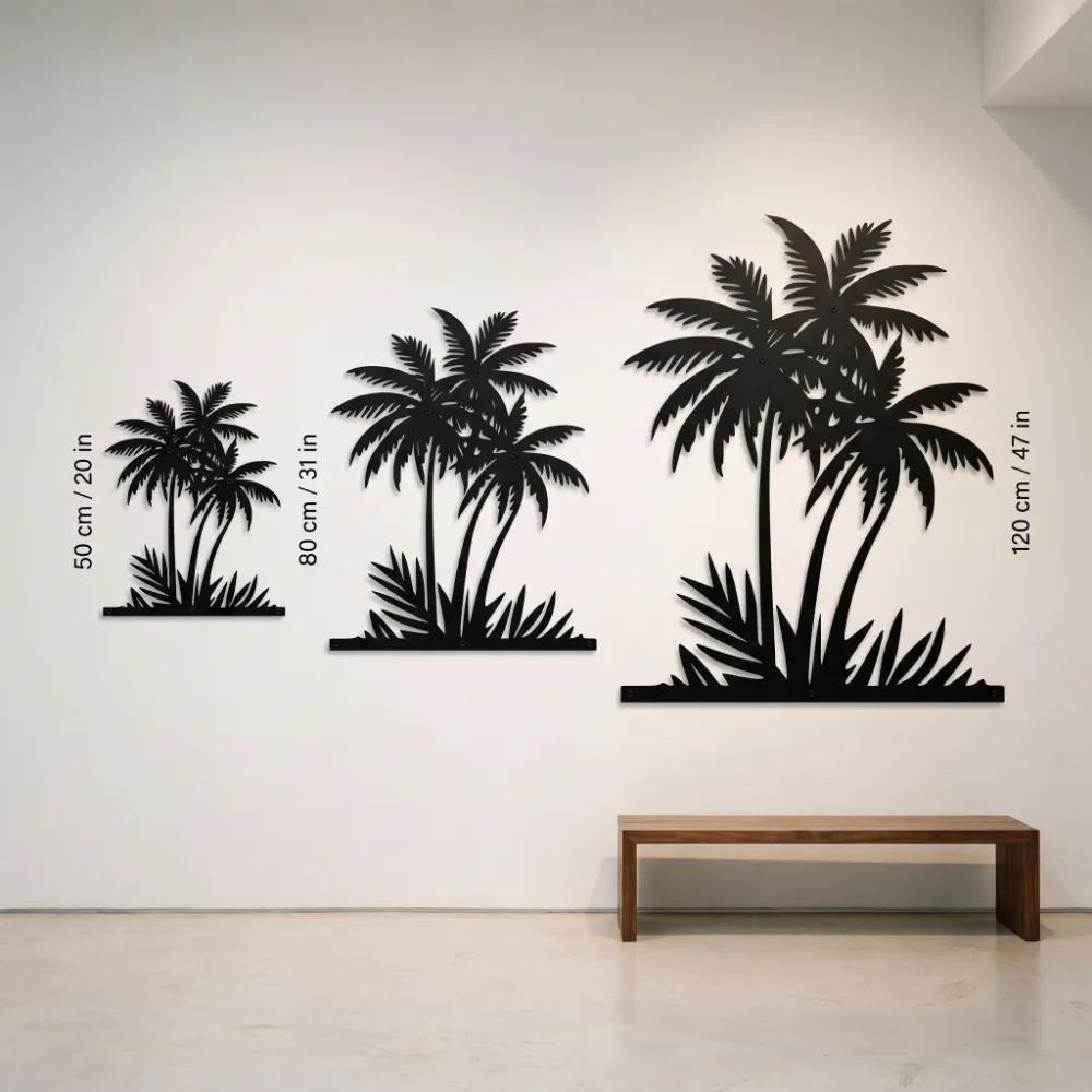 Tropical Palm Tree Metal Wall Art – Coastal Breezes Silhouette, Beach House Decor — 10