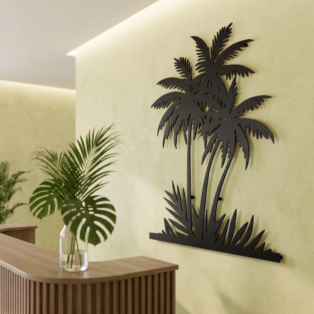 Tropical Palm Tree Metal Wall Art – Coastal Breezes Silhouette, Beach House Decor — 7