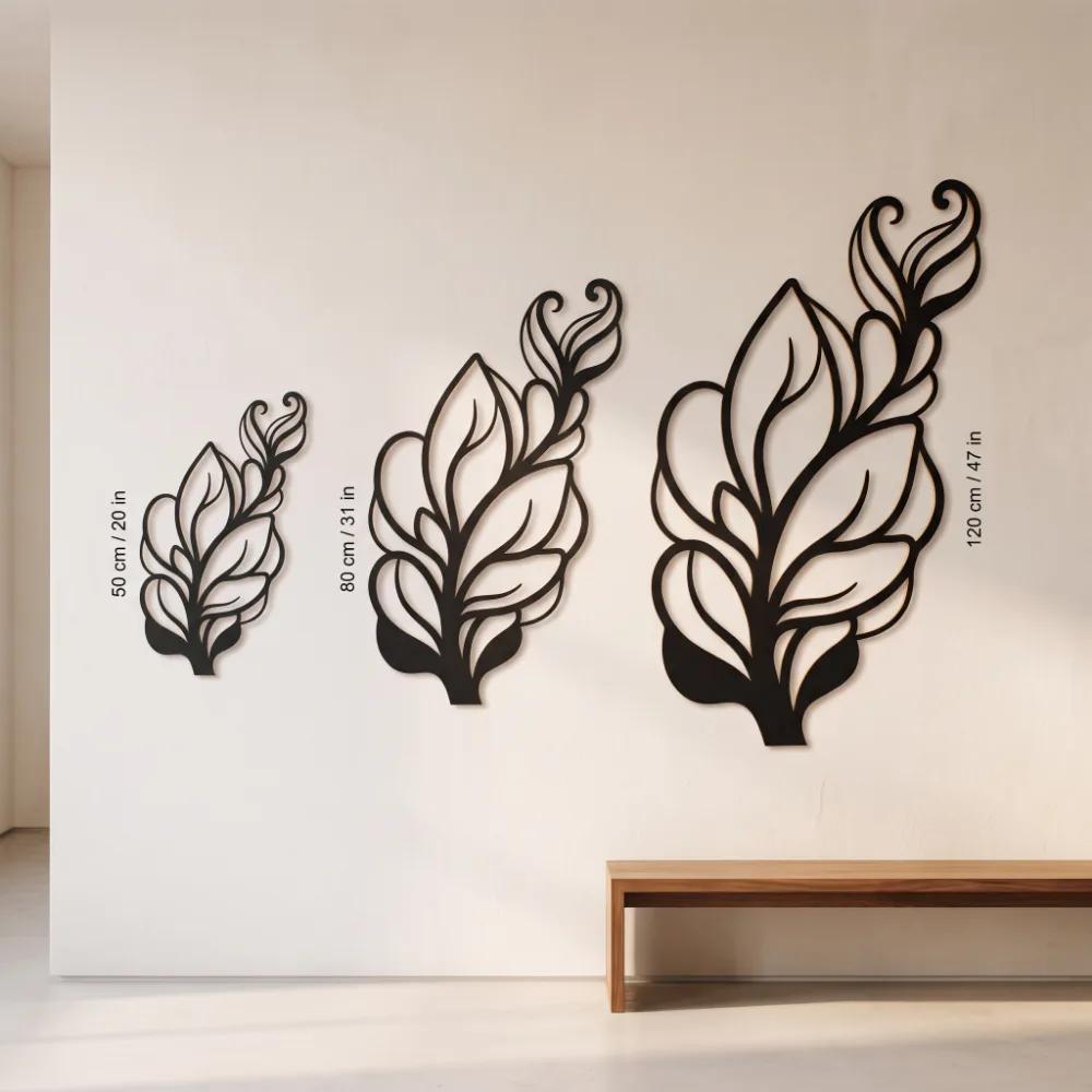 Leaf Metal Wall Art Botanical Silhouette – Verdant Whisper, Living Room Decor — 7