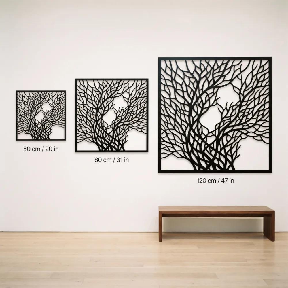 Botanical Tree Metal Wall Art – Whispering Canopy, Living Room Decor — 7
