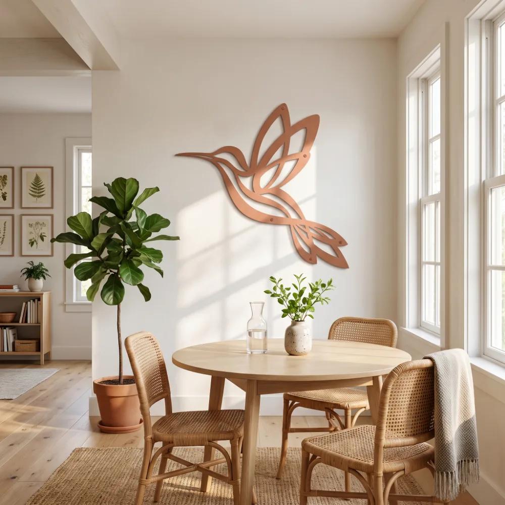Minimalist Hummingbird Metal Wall Art – Aerial Grace, Living Room Decor