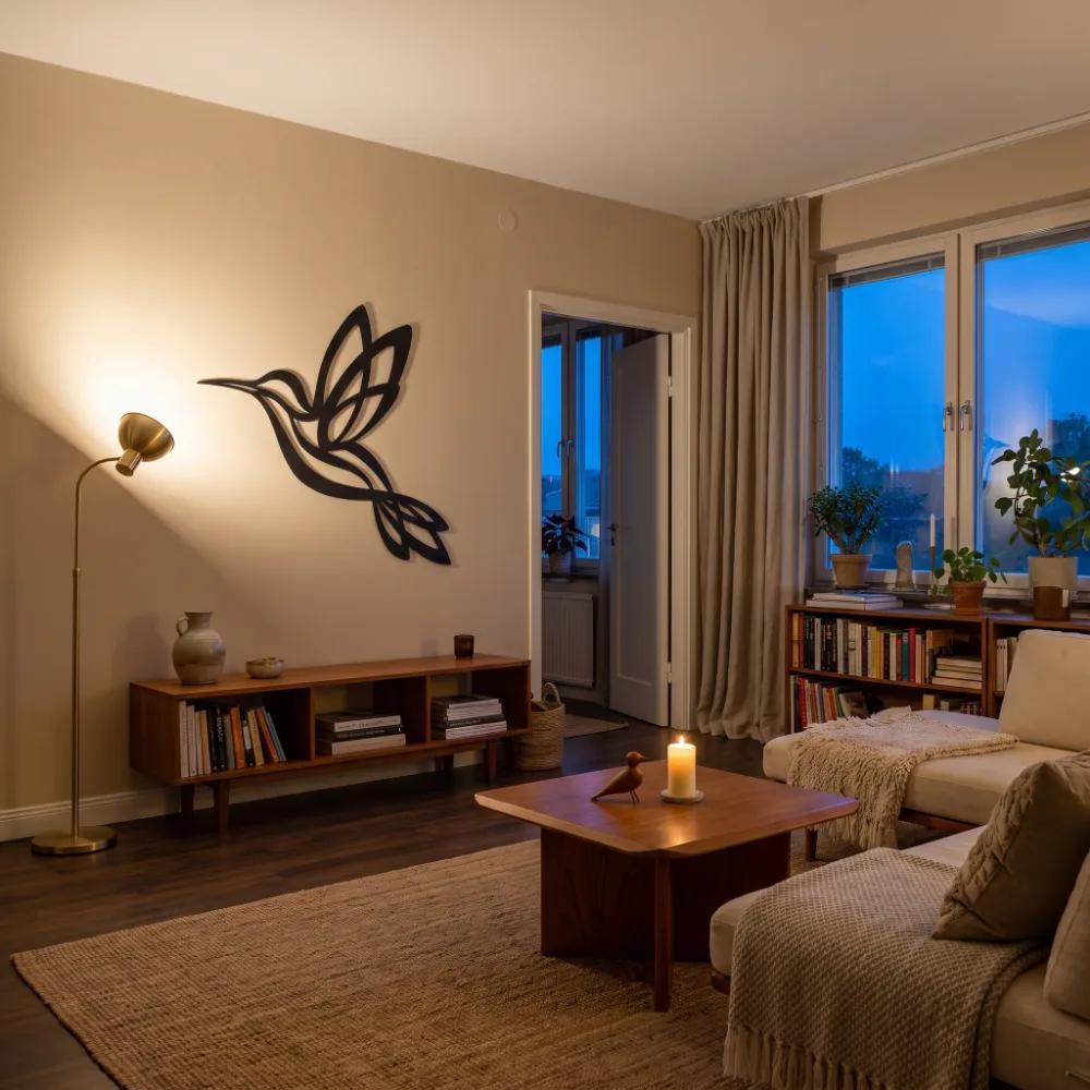 Minimalist Hummingbird Metal Wall Art – Aerial Grace, Living Room Decor — 6