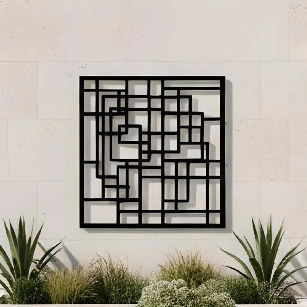 Abstract Geometric Metal Wall Art – Intersecting Lines, Modern Office Decor — 3