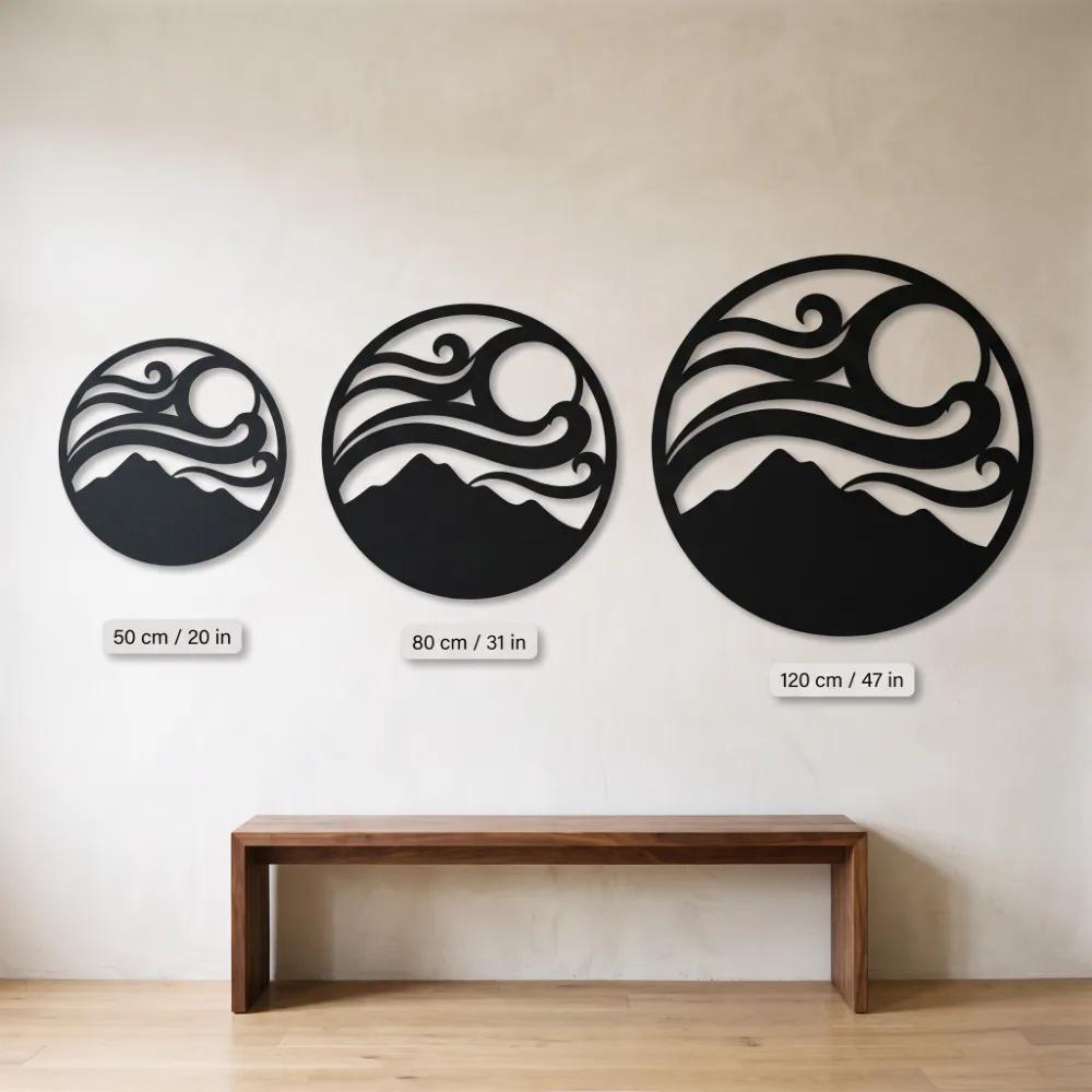 LED Mountain Wave Metal Wall Art – Tidal Summit, Backlit Living Room Decor — 11