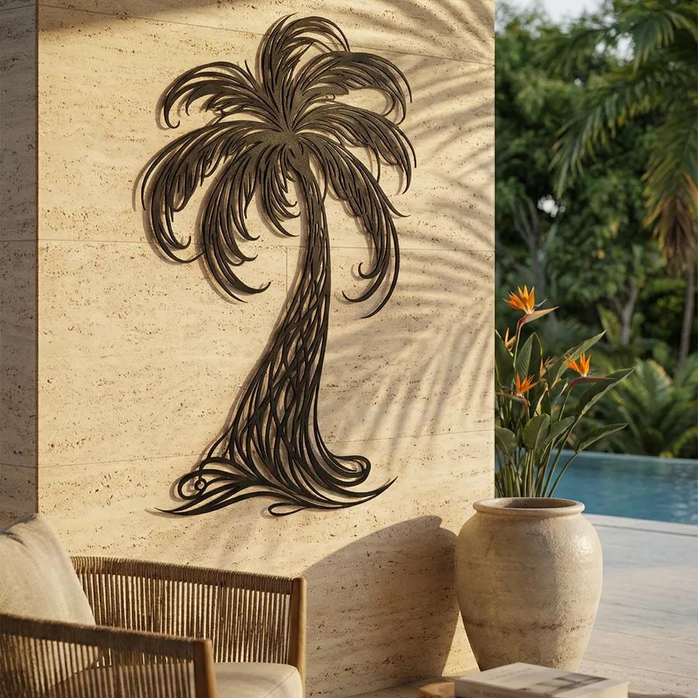 Palm Tree Metal Wall Art – Breezy Fronds, Coastal Living Room Decor — 3