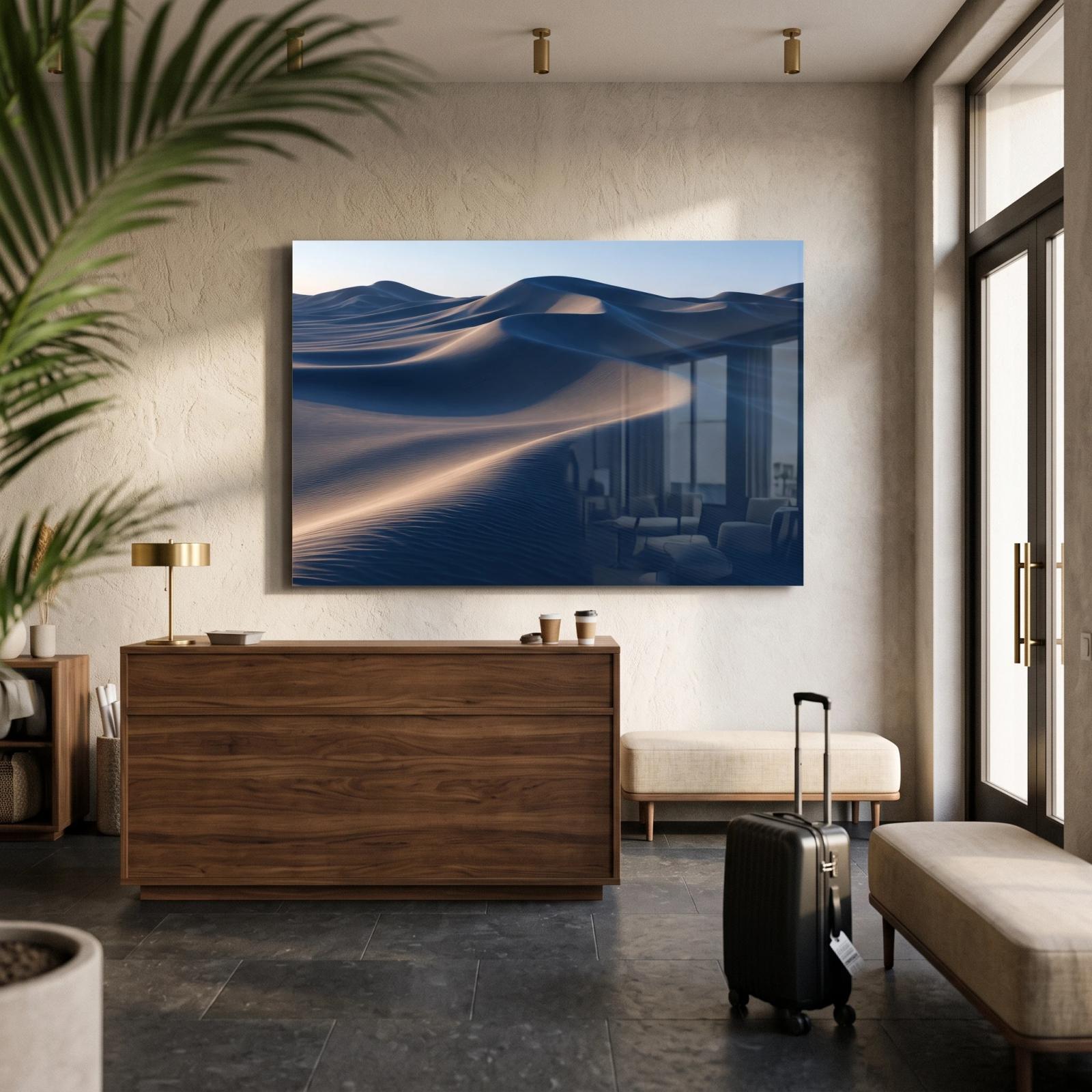 Desert Dune Landscape Warm Minimalist Glass Wall Art — 2