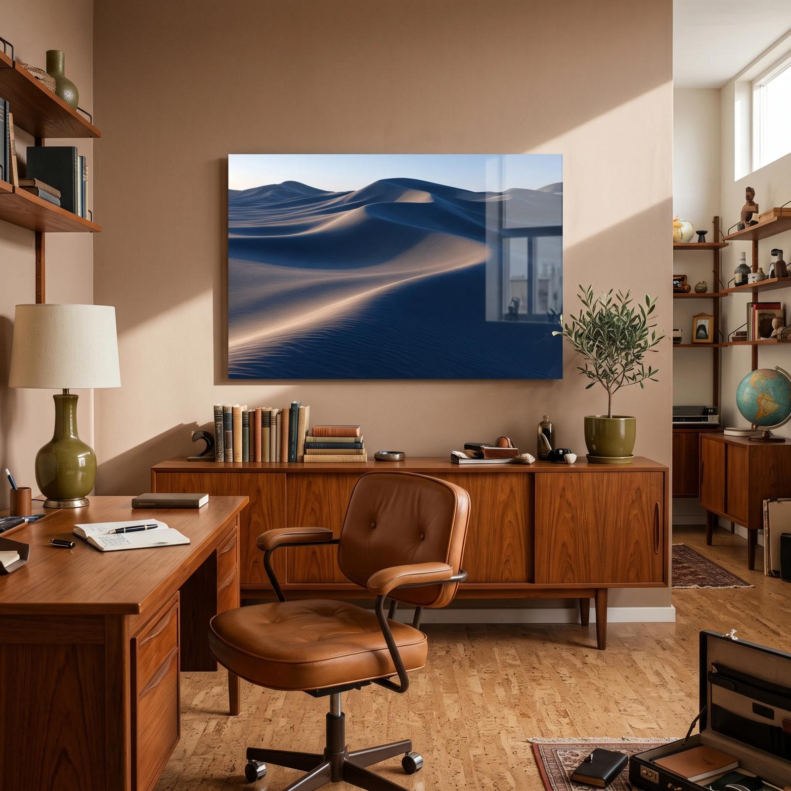 Desert Dune Landscape Warm Minimalist Glass Wall Art — 4