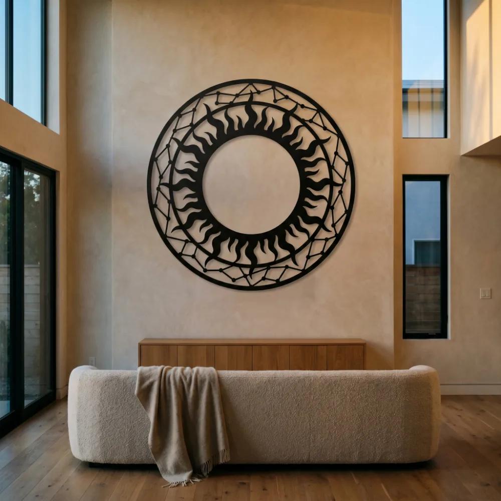 Celestial Sun Metal Wall Art – Constellation Sphere, Living Room Decor — 2