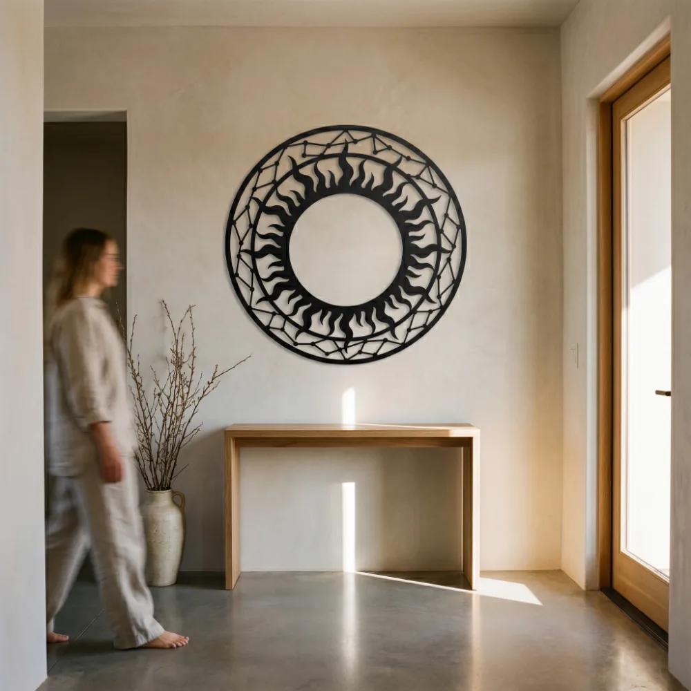 Celestial Sun Metal Wall Art – Constellation Sphere, Living Room Decor — 6
