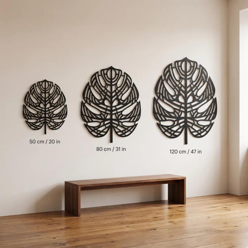 Monstera Leaf Metal Wall Art – Verde Silhouette, Living Room Decor — 7