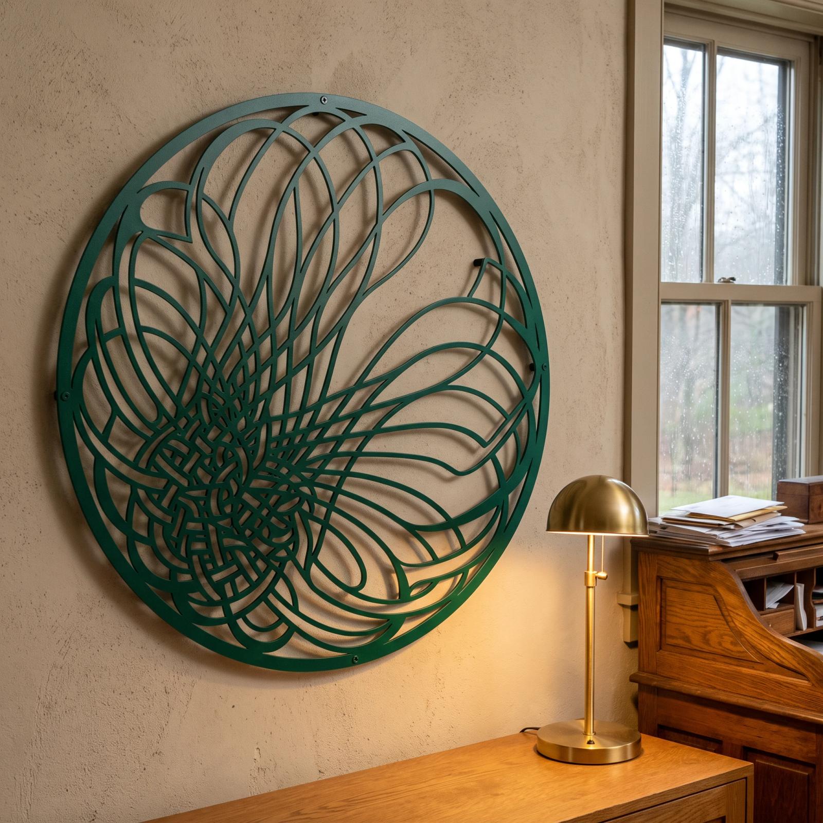 Spiral Metal Abstract Wall Art – Quiet Spiral, Living Room Entryway Decor — 2
