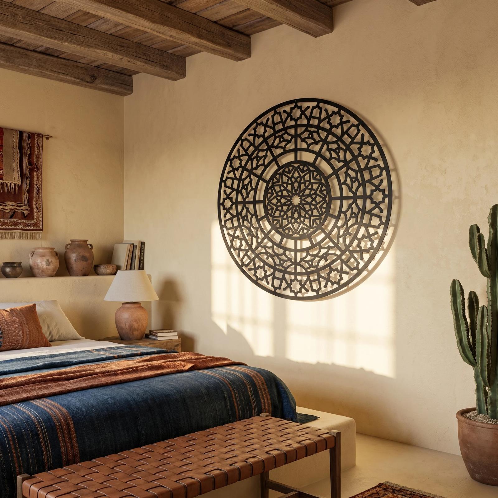 Moroccan Star Mandala Metal Wall Art – Alhambra Bloom, Entryway Decor — 5