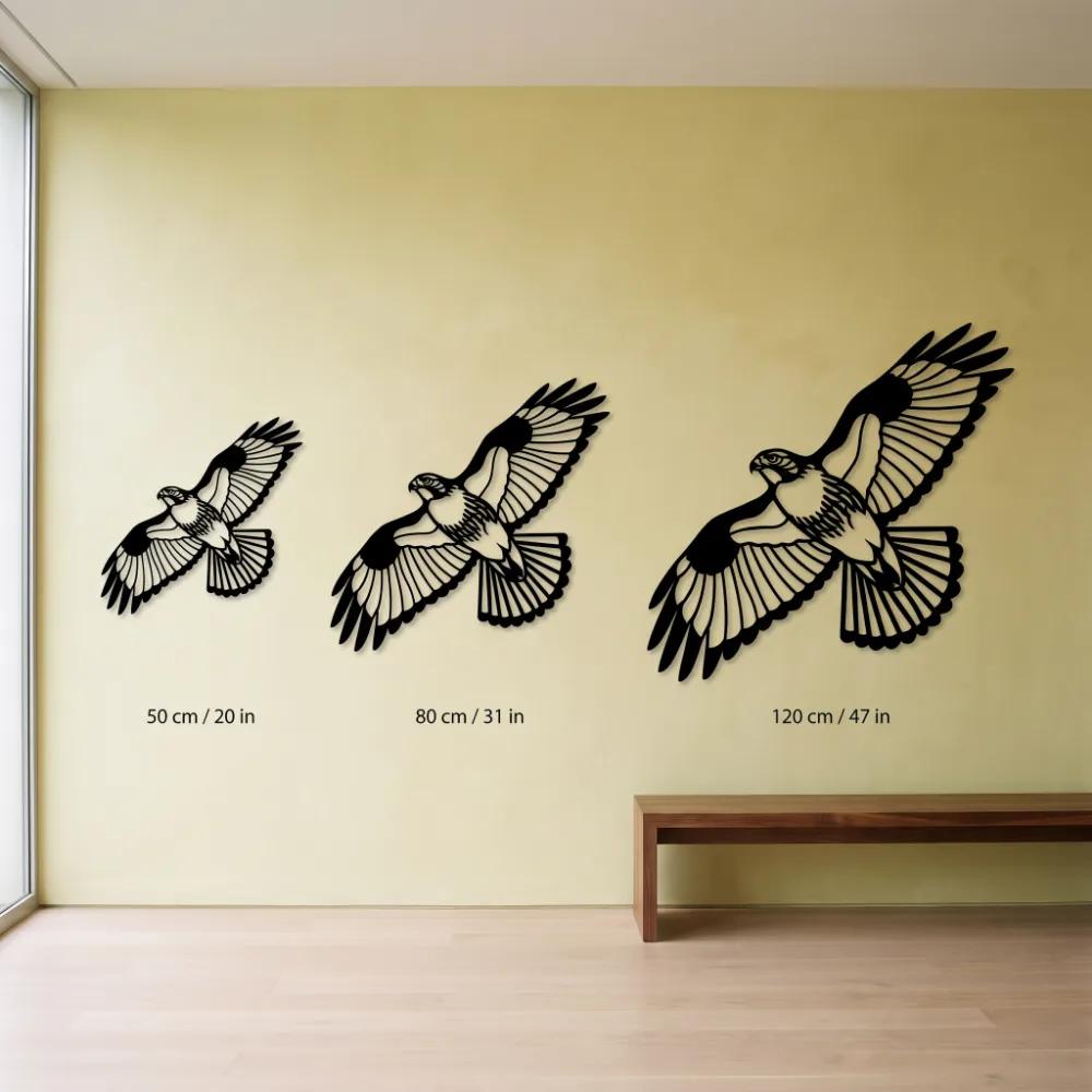 Flying Hawk Metal Rustic Wall Art – Thermal Rise, Lodge Living Room Decor — 10