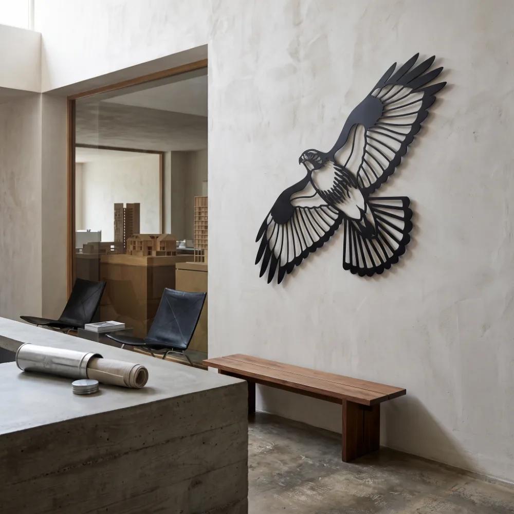 Flying Hawk Metal Rustic Wall Art – Thermal Rise, Lodge Living Room Decor — 7