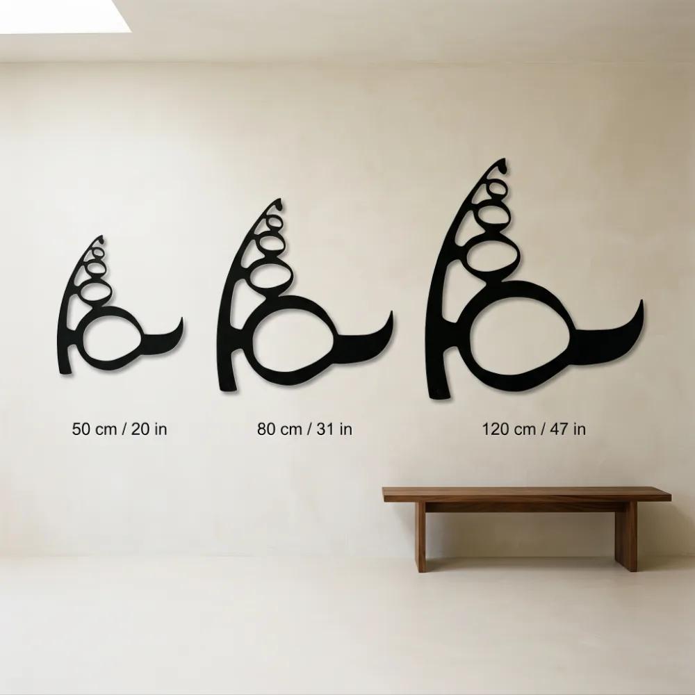 Abstract Calligraphy Metal Wall Art – Ink Cadence, LED Backlit Living Room Decor — 11