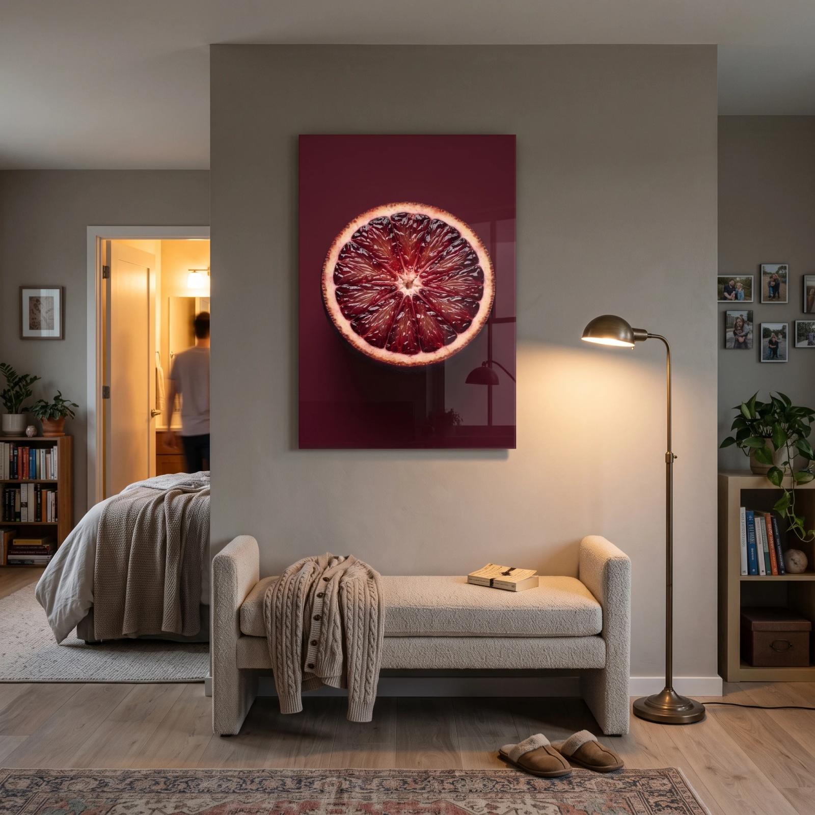 Blood Orange Wall Art Moody Kitchen Glass Wall Art — 4