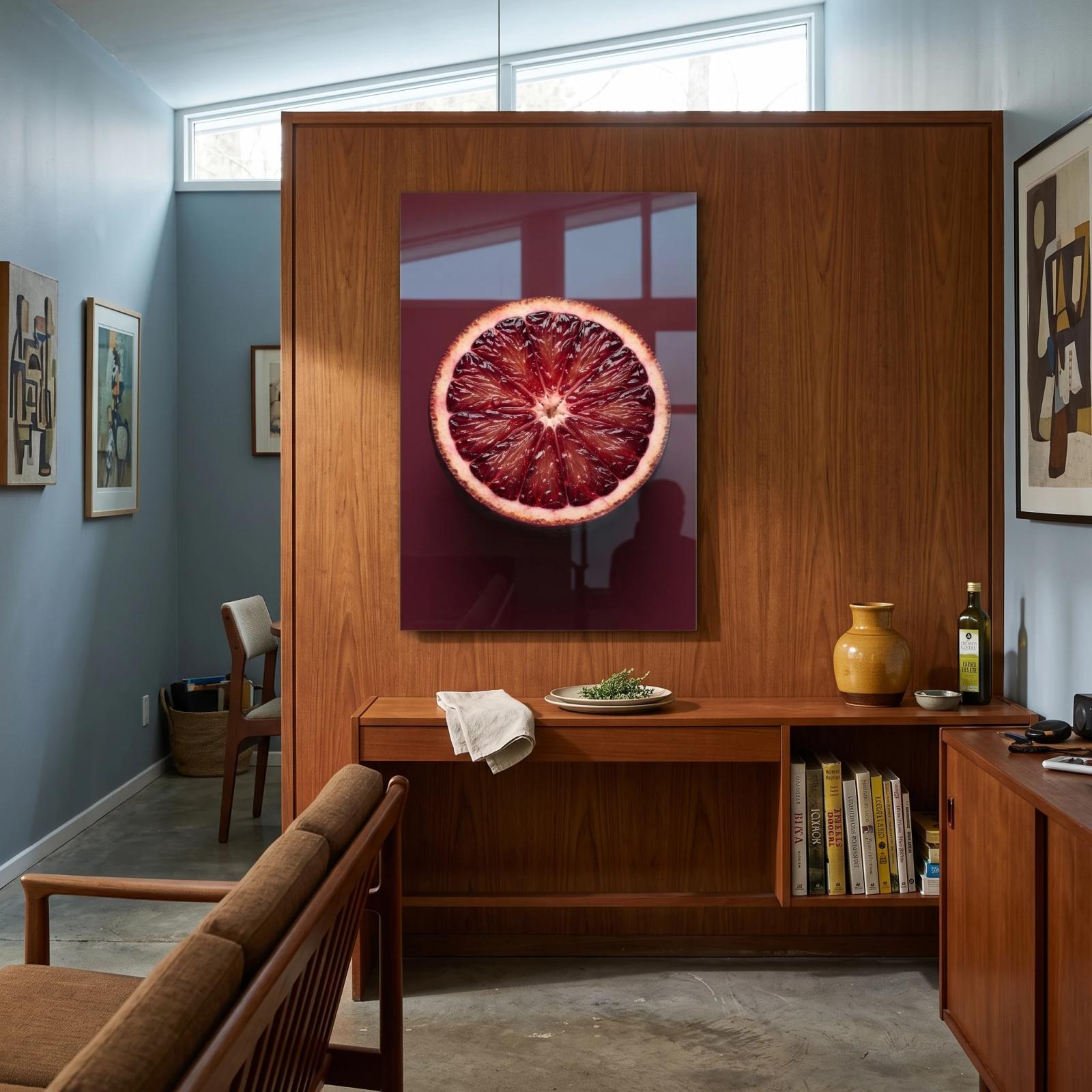 Blood Orange Wall Art Moody Kitchen Glass Wall Art — 5