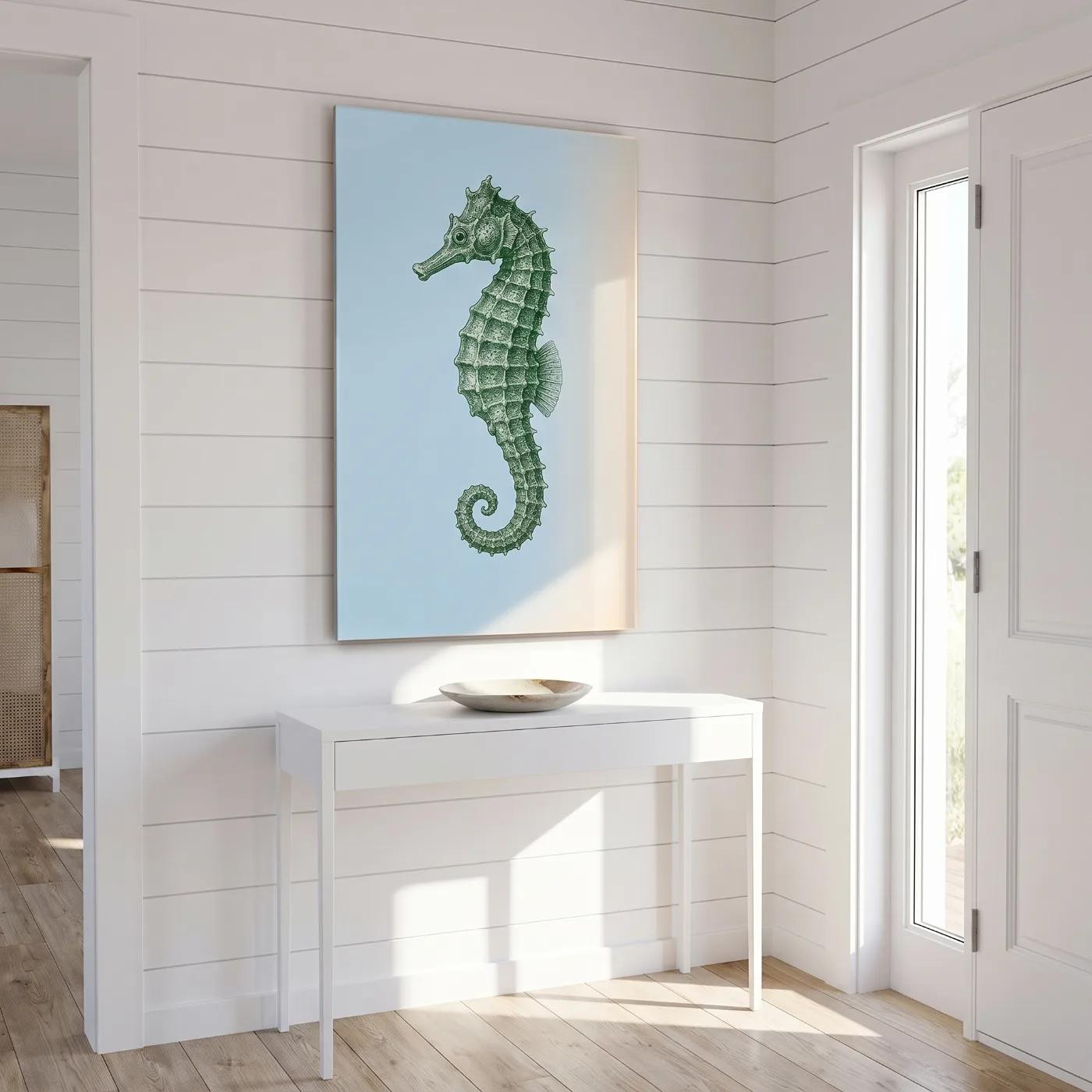 Seahorse Glass Wall Art Coastal Sea Life Decor | Glass Wall Art — 3