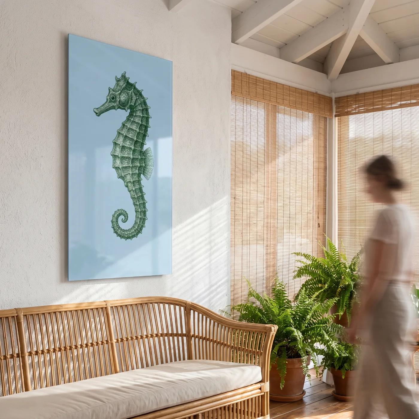 Seahorse Glass Wall Art Coastal Sea Life Decor | Glass Wall Art — 5