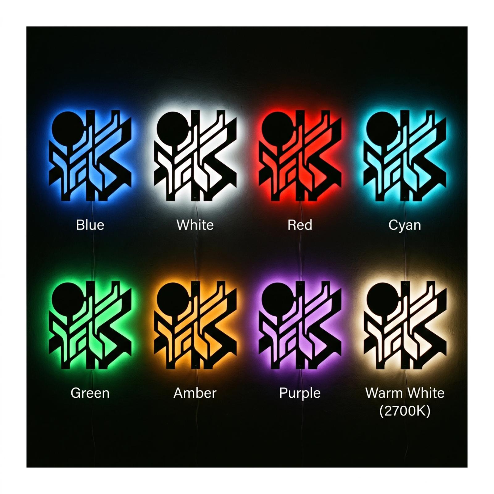 Abstract Metal LED Wall Art – Lumen Grove, Modern Backlit Living Room Decor — 7