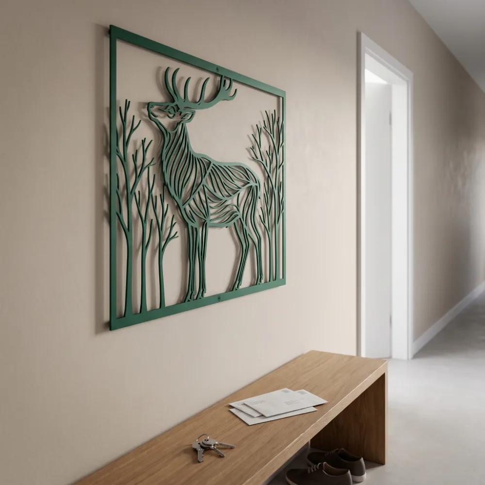 Deer Metal Wall Art Forest Silhouette – Woodland Sovereign, Living Room Decor — 3