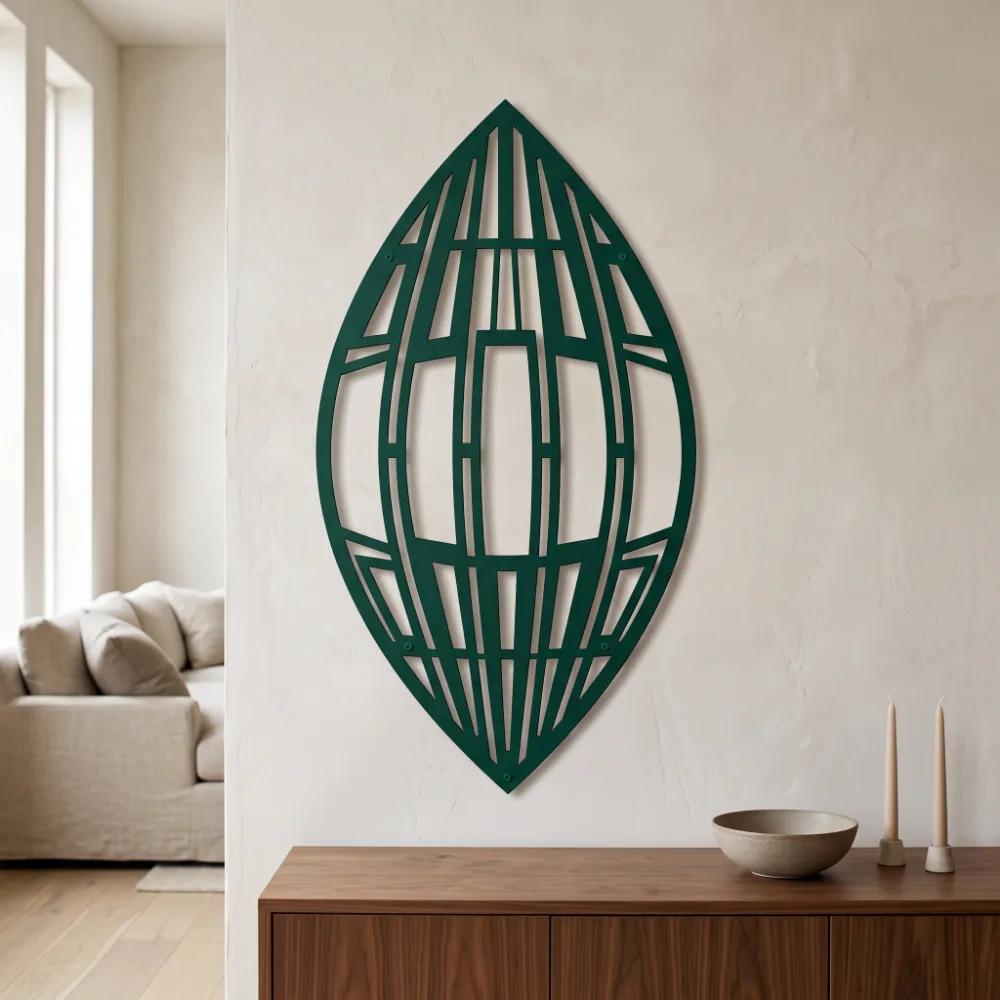 Geometric Leaf Metal Wall Art – Meridian Seed, Modern Living Room Statement Decor — 2