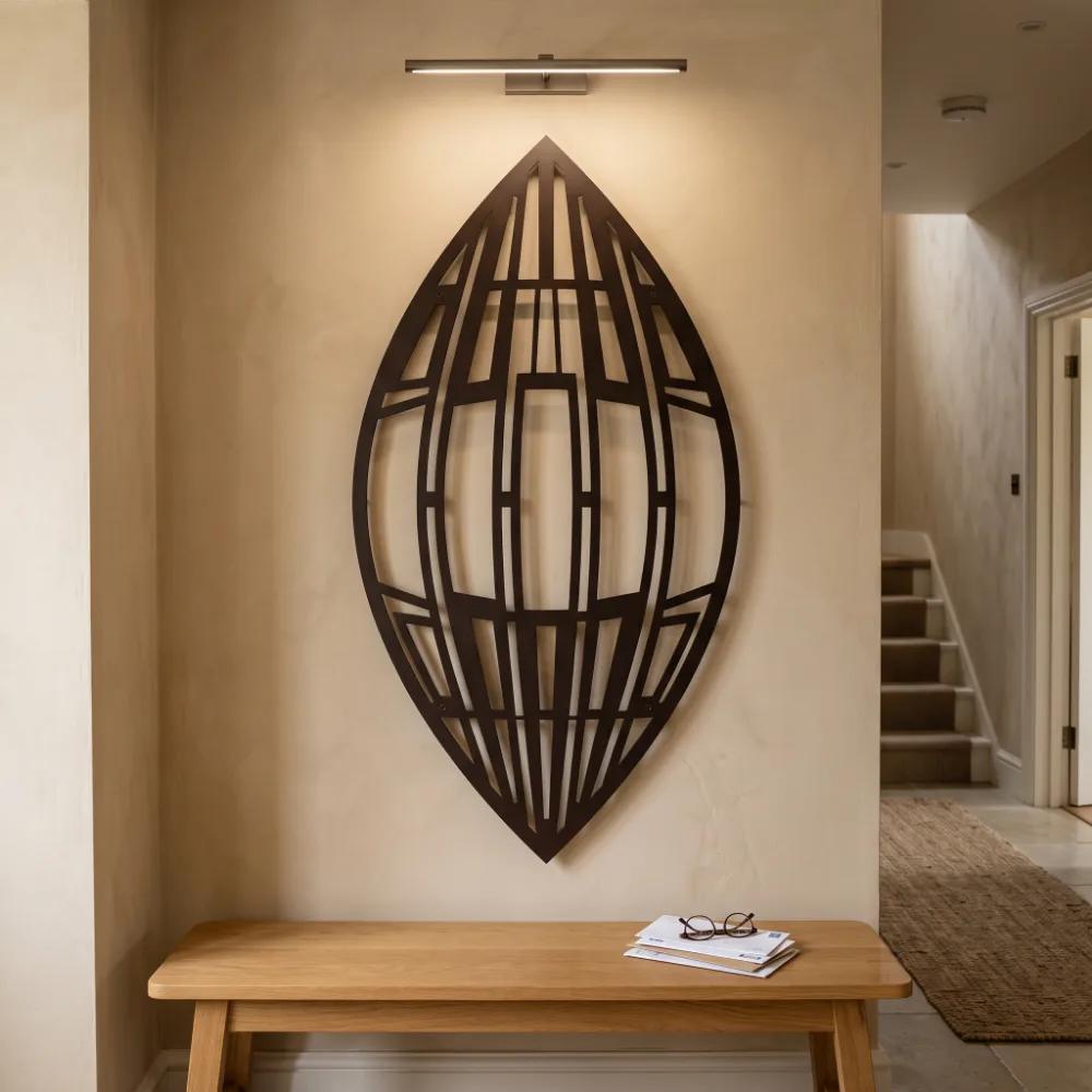 Geometric Leaf Metal Wall Art – Meridian Seed, Modern Living Room Statement Decor — 3