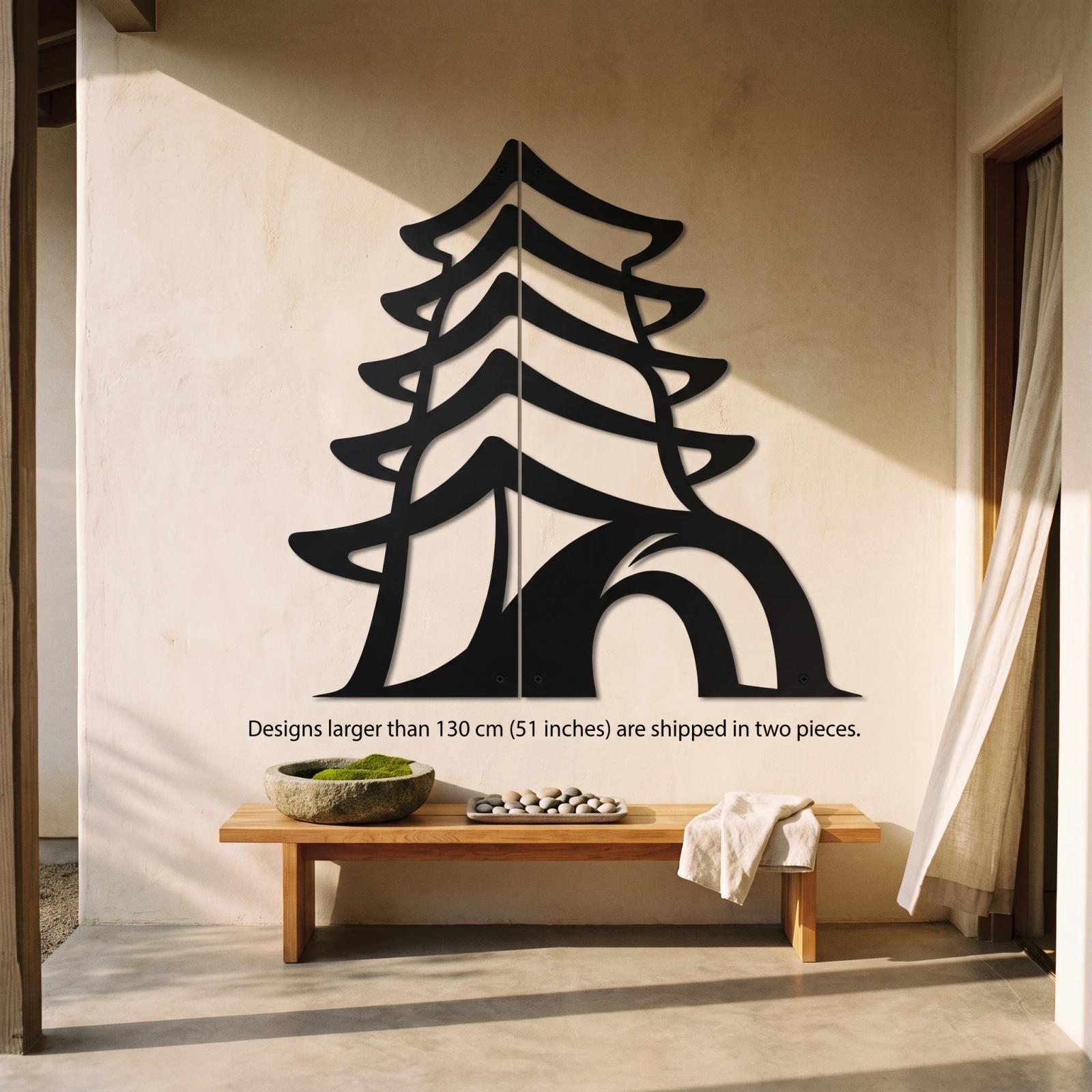 Pagoda Metal Coat Rack Wall Art – Temple Calm, Entryway and Hallway Hooks Decor — 5